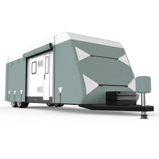 SPEEDWOW Upgraded Travel Trailer RV Cover, Heavy Duty 6 Layers Anti-UV Top Panel, Durable Camper Cover, Fits 28.7-31.6FT Motorhome -Breathable, Watertight, Rip-Stop