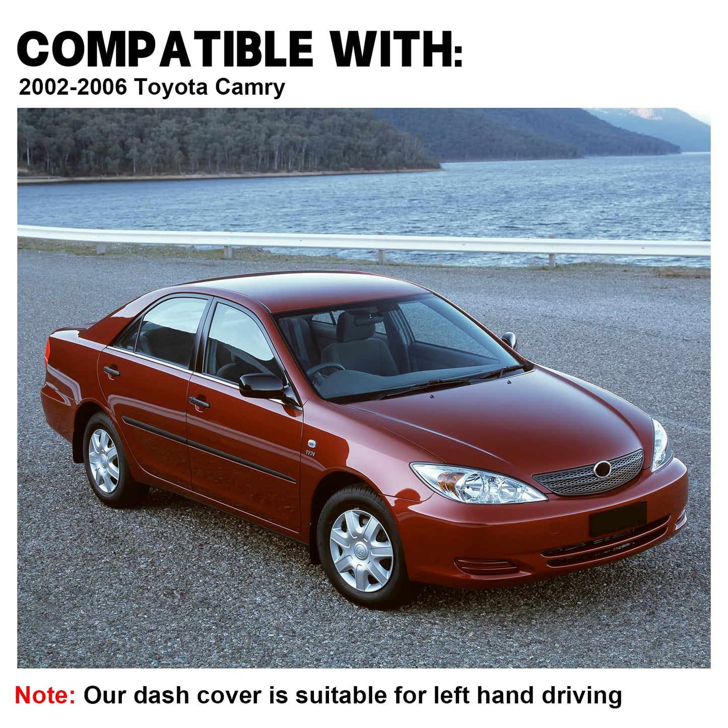 SPEEDWOW Premium Black Dashboard Cover Mat Carpet Tailored Fit for 2002-2006 Toyota Camry Dashboards