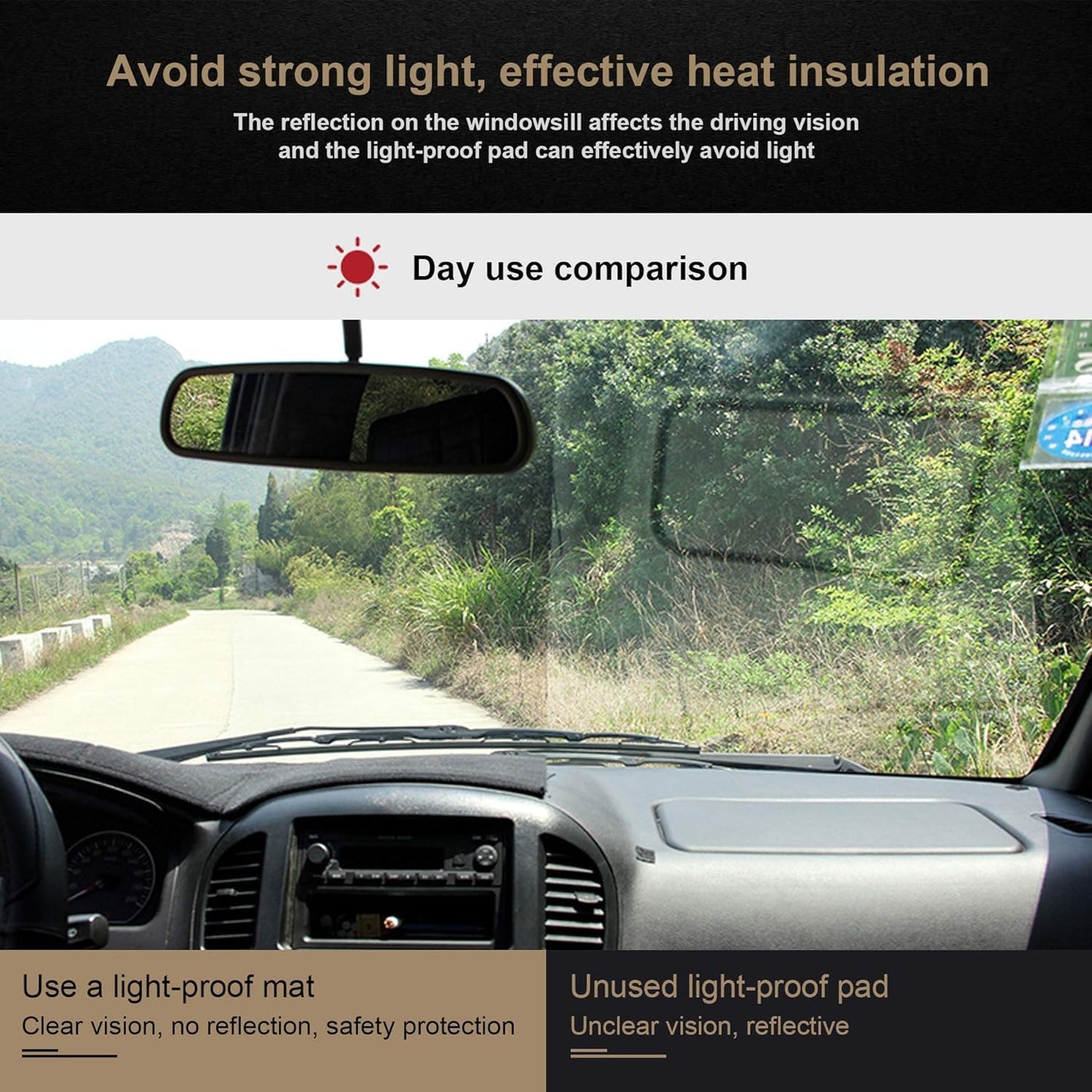 SPEEDWOW Premium Black Dashboard Cover Mat Carpet Tailored Fit for 2002-2006 Toyota Camry Dashboards