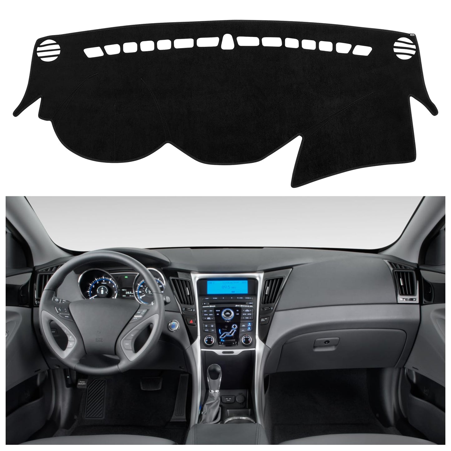SPEEDWOW Dashboard Dash Board Cover Mat Carpet Compatible with 2011-2014 Hyundai Sonata