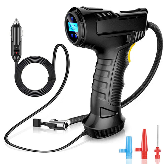 SPEEDWOW Tire Inflator Air Compressor, Portable Electric Pump 150PSI 12V, LED Digital Pressure Gauge for Car, Bike, Ball