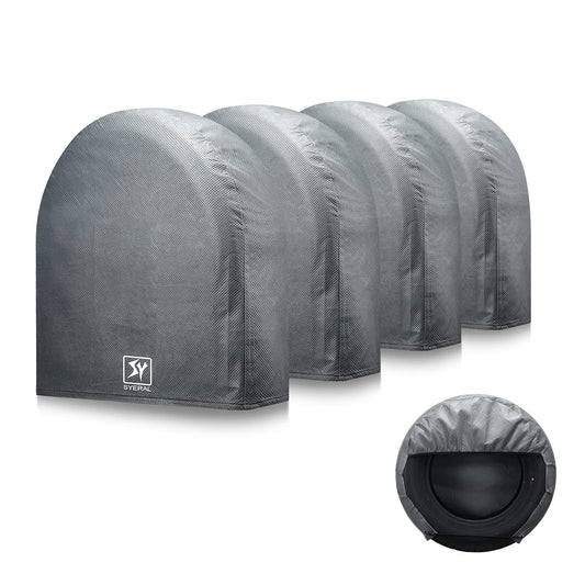 SPEEDWOW Tire Covers Set of 4,Upgraded 5 Layer Nonwoven RV Wheel Covers, Waterproof Anti-UV Snow Sun Rain Tire Protectors Covers for Trailer,Camper,RV,Truck,SUV