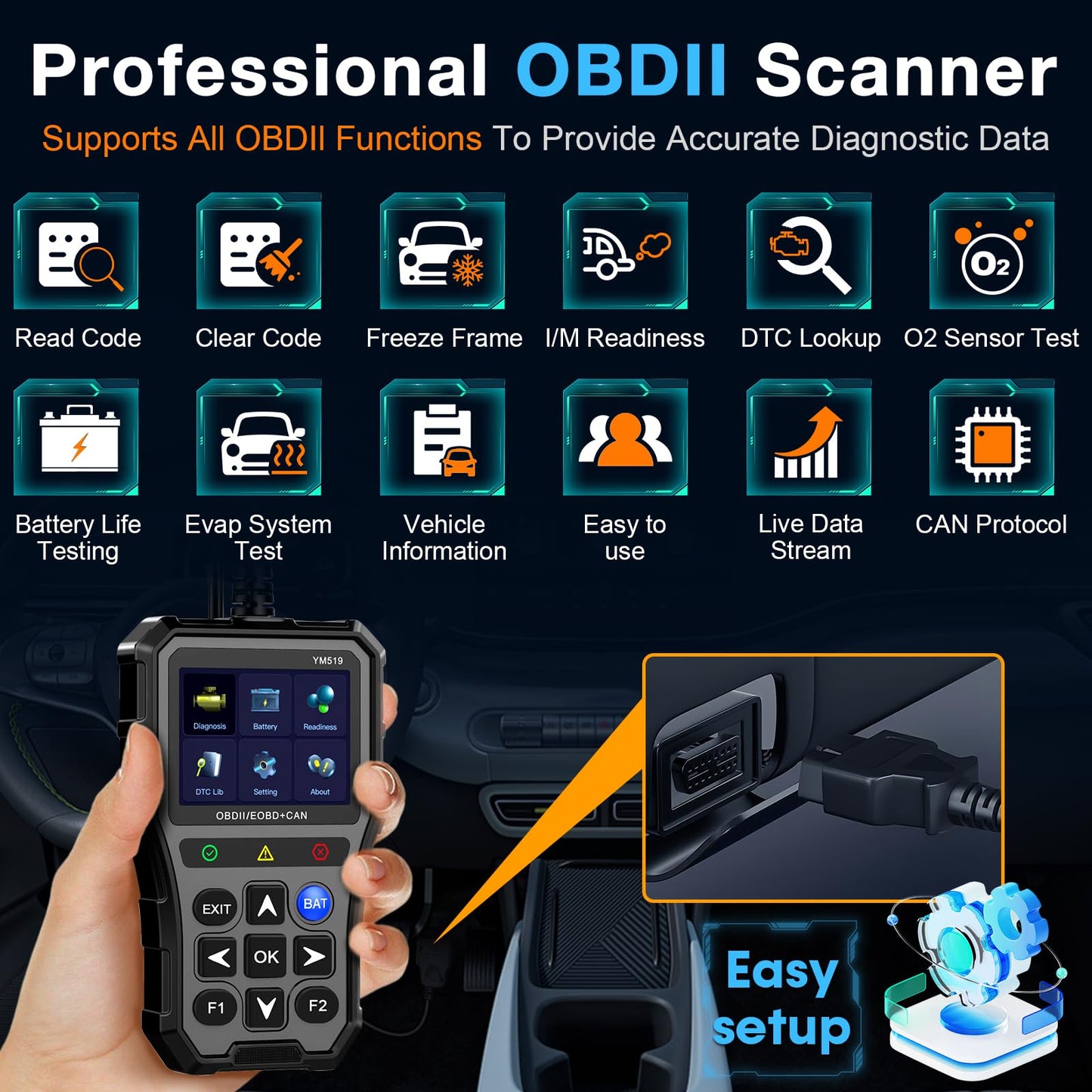 SPEEDWOW OBD2 Scanner, Car Code Reader, Auto Diagnostic Tool for Check Engine Light, Car Scanner for All Vehicles since 1996
