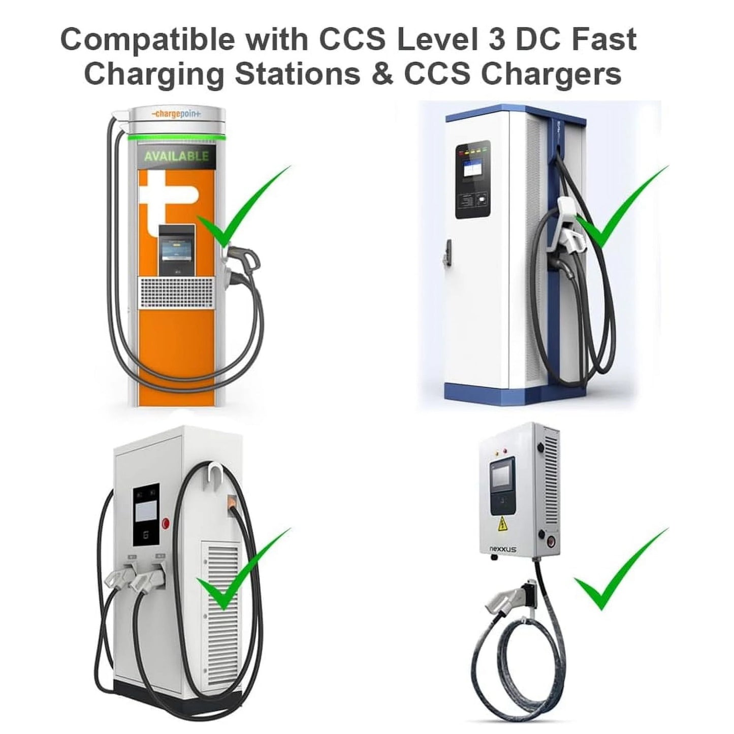 Upgraded CCS TS Charger Adapter Compatible with Model 3/Y/S/X, 250KW Professional CCS1 TS Fast Charging Adapter for Level 1/2/3 Charger Stations