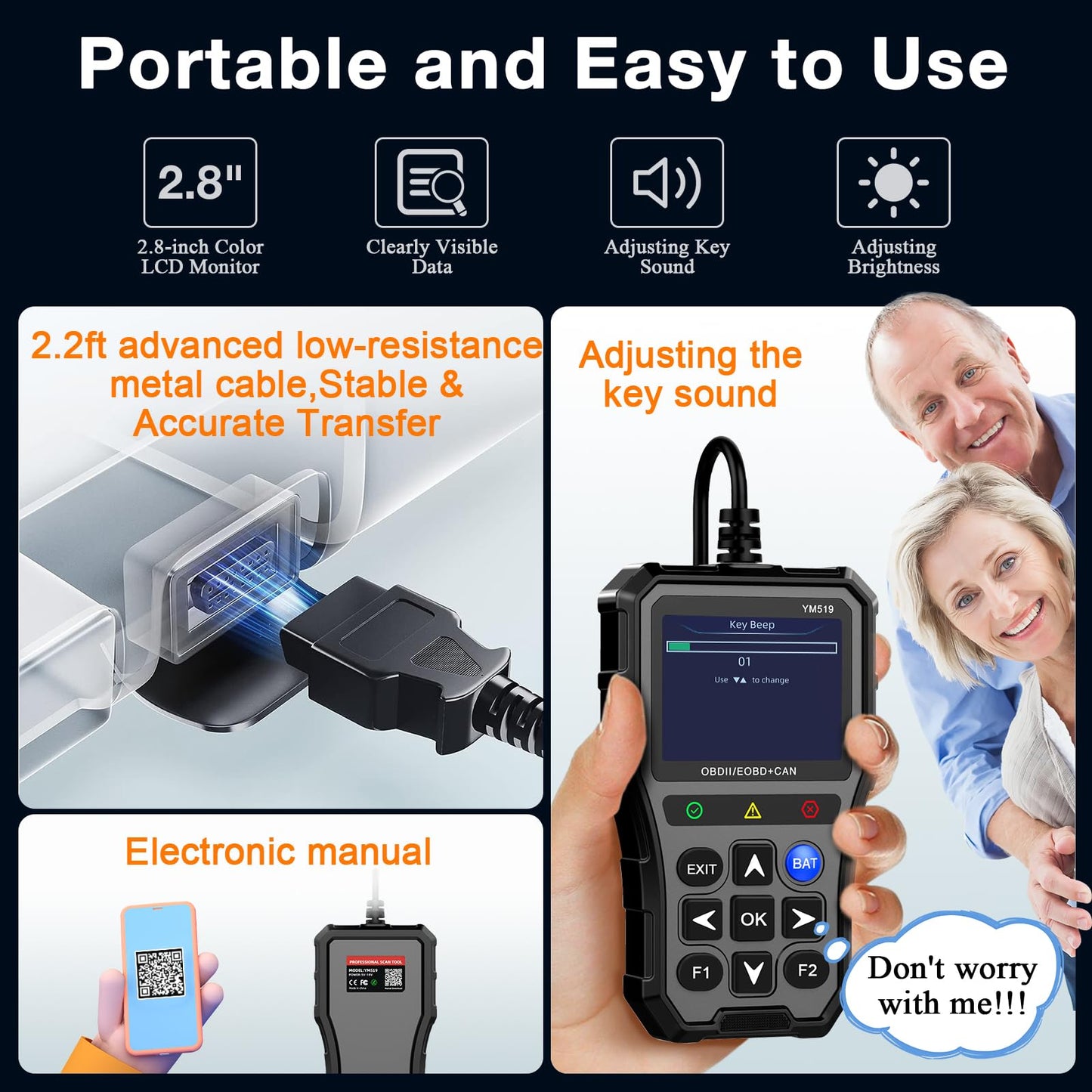 SPEEDWOW OBD2 Scanner, Car Code Reader, Auto Diagnostic Tool for Check Engine Light, Car Scanner for All Vehicles since 1996