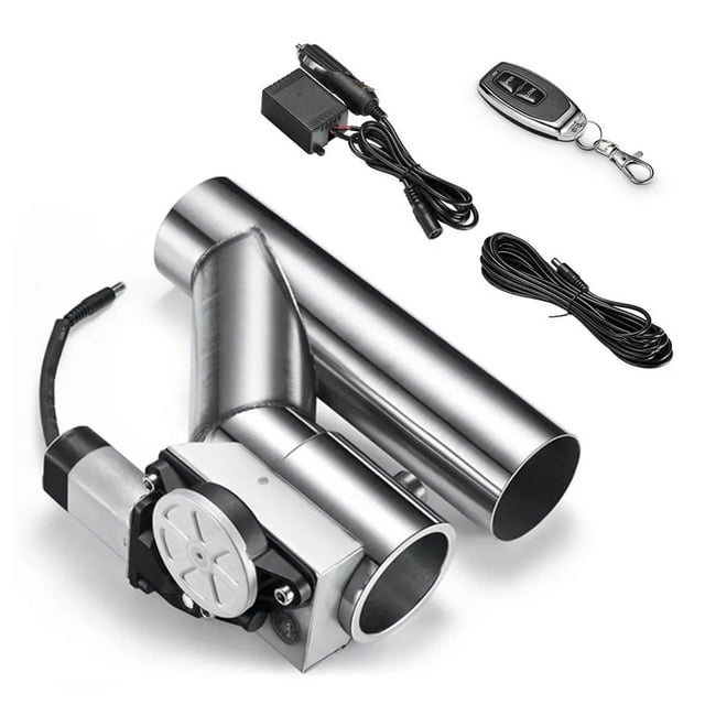 SPEEDWOW One-Piece Electric Exhaust Cutout Valve 2.0 Inch Catback Single Y Pipe with One Controller Remote Kit