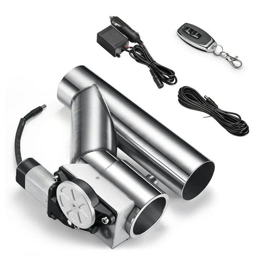 SPEEDWOW One-Piece Electric Exhaust Cutout Valve 2.0 Inch Catback Single Y Pipe with One Controller Remote Kit
