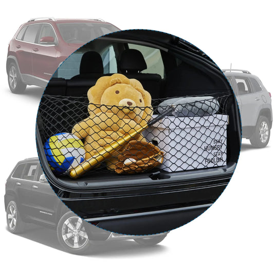 Filluck 2PCS Cargo Net for Pickup Truck Bed, 51" Mesh Trunk Organizer with Metal Hooks, Envelope Style Cargo Net Great Fit for Jeep Grand Cherokee L Long 2021-2022