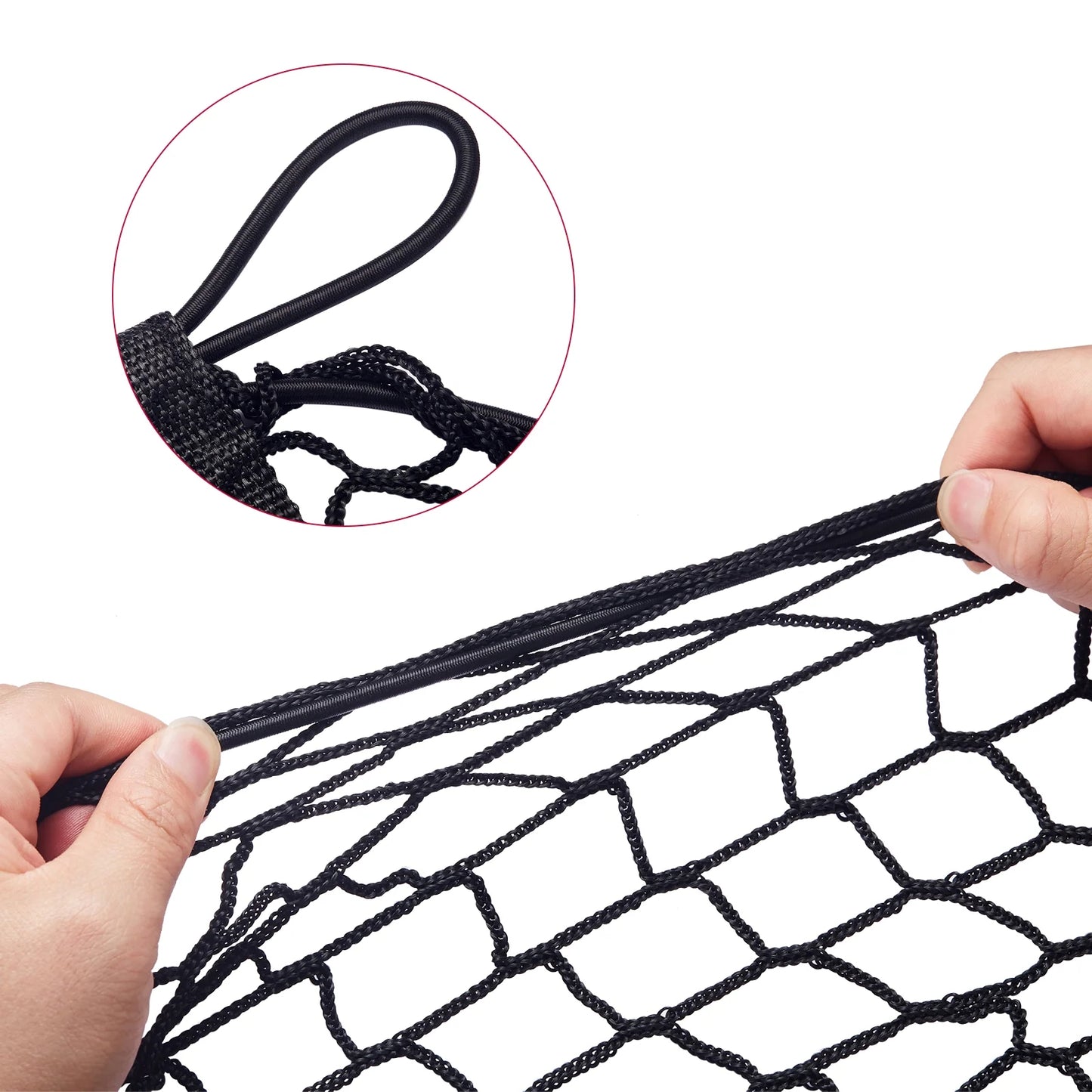 Filluck 2PCS Cargo Net for Pickup Truck Bed, 3 Pocket Trunk Organizer 47.2" Stretches to 62" Mesh Storage Net for Ford/Dodge/GMC/Chevy Silverado/Toyota/Nissan/Honda