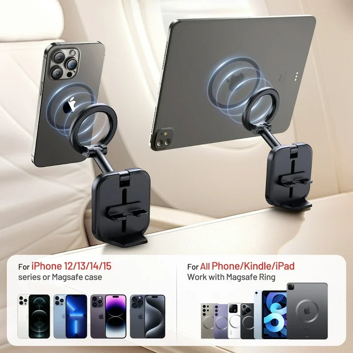 SPEEDWOW Magnetic Airplane Phone Holder, 360° Rotation Adjustable Foldable Phone Stand for Desk, Universal Travel Tablet Stand, Car Mounts Fits IPhone