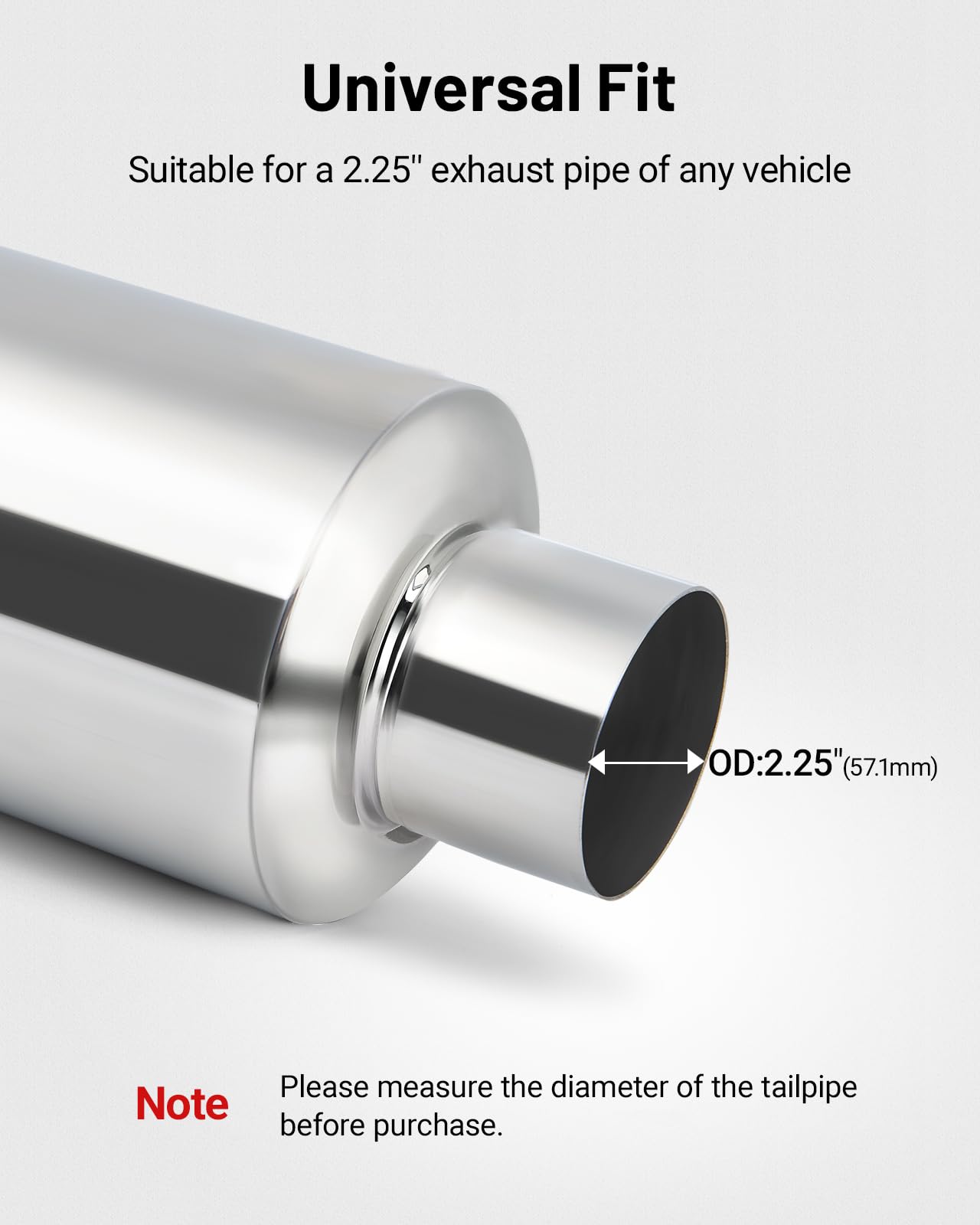 SPEEDWOW Exhaust Muffler, Straight Through Stainless Steel Exhaust Tip 15" Length 2.25" Inlet 3" Outlet Universal for Car Sedan SUV Truck Vehicles (Burnt)