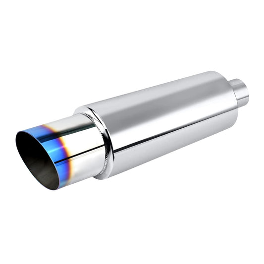 SPEEDWOW Exhaust Muffler, Straight Through Stainless Steel Exhaust Tip 15" Length 2" Inlet 3" Outlet, 1 Pack