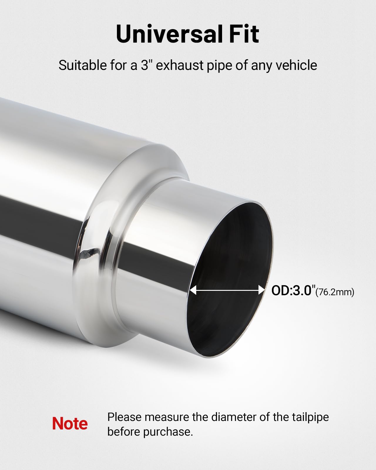 SPEEDWOW Exhaust Muffler, Straight Through Stainless Steel Exhaust Tip 18.5" Length 3" Inlet 4" Outlet Universal for Car Sedan SUV Truck Vehicles (Burnt)