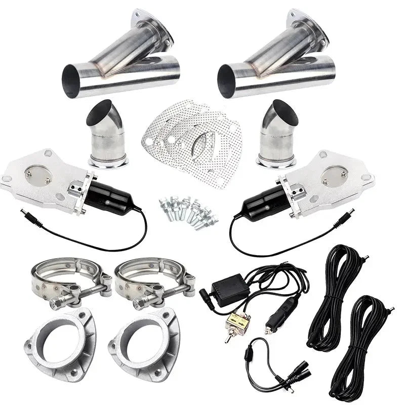SPEEDWOW 2.5 Inch Remote Electric Exhaust Cutout Kit, 2-Pack, Stainless Steel