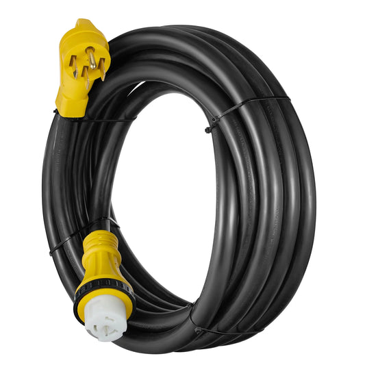 This Hill 25FT 30 Amp Generator Cord with Inlet Box, RV Extension Cord NEMAL14-30P / L14-30R, Twist Lock Connector, 125V/250V Generator Extension Cord for RV Camper/Electricity for House Generator