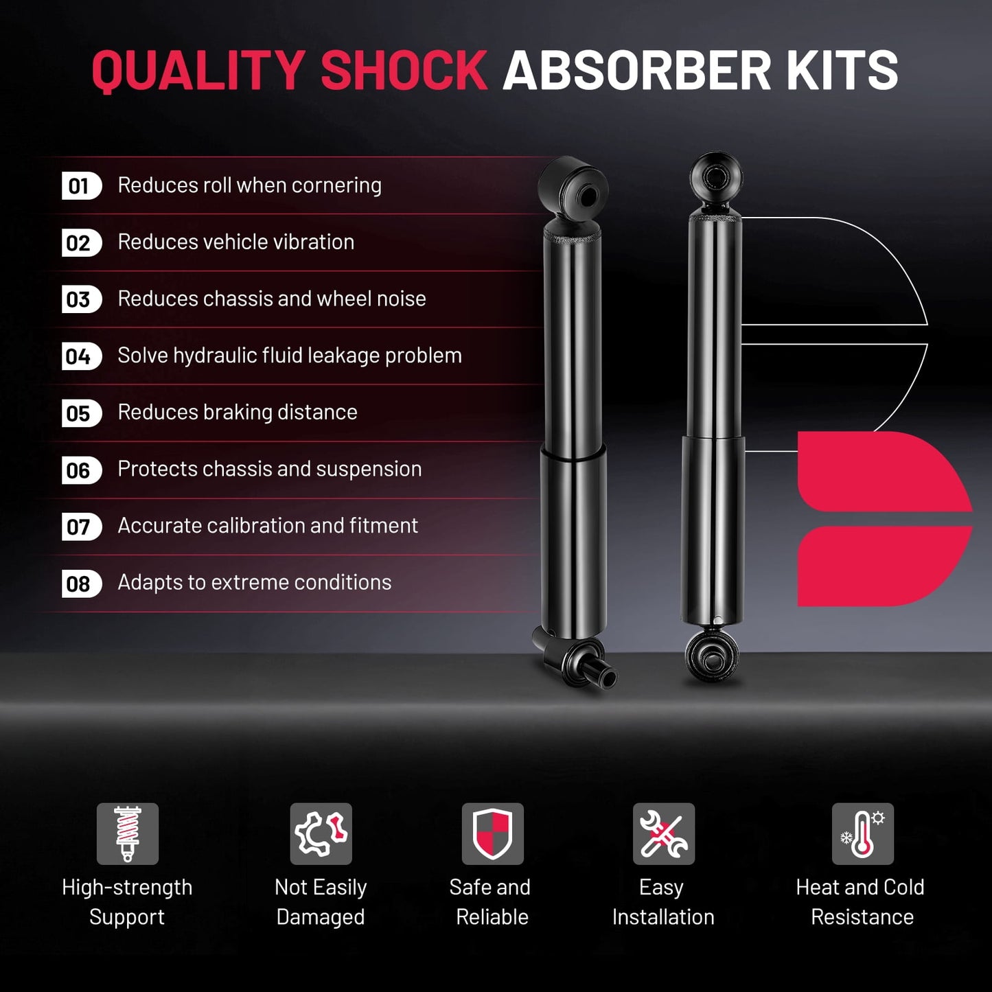 SPEEDWOW Rear Shock Absorbers for 2007-2016 GMC Acadia, 2007 Acadia Limited, 2008-2017 Buick Enclave,2007-2010 Saturn Outlook, 2009-2017 Chevy Traverse Replacement Struts Shocks Assembly for 4349125