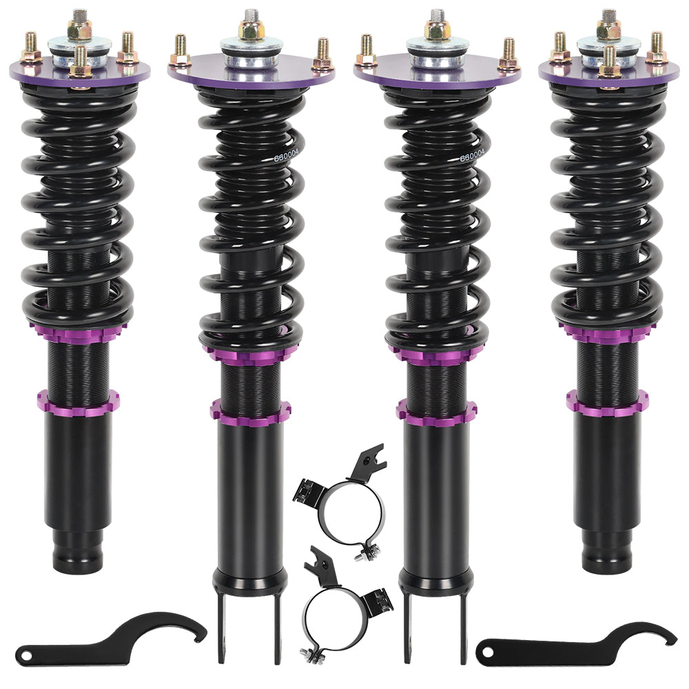 SPEEDWOW Coilover for 1990-1999 Honda Accord, 24 Levels Damper Adjustable Coilovers Suspension Struts Kit, Twin-Tube Lowering Kit Purple