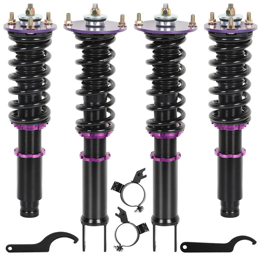 SPEEDWOW Coilover for 1990-1999 Honda Accord, 24 Levels Damper Adjustable Coilovers Suspension Struts Kit, Twin-Tube Lowering Kit Purple
