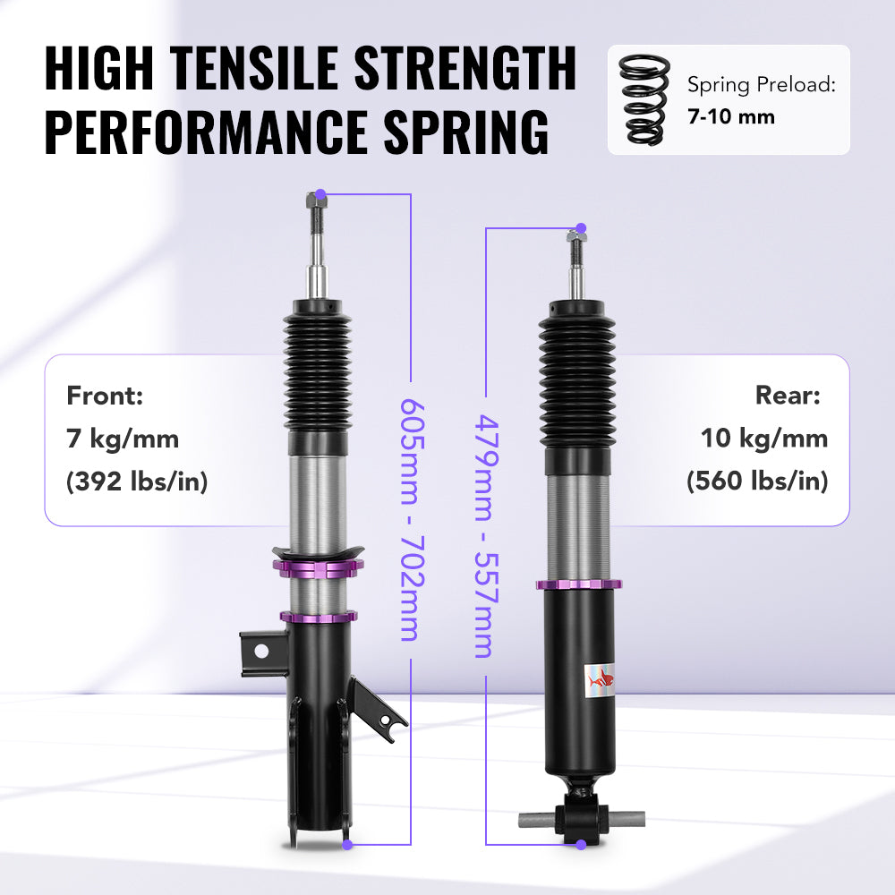 SPEEDWOW Coilovers Shocks Kits for 2013 - 2020 Ford Fusion, 32 Levels Damper Adjustable Coilovers Suspension Struts Kit