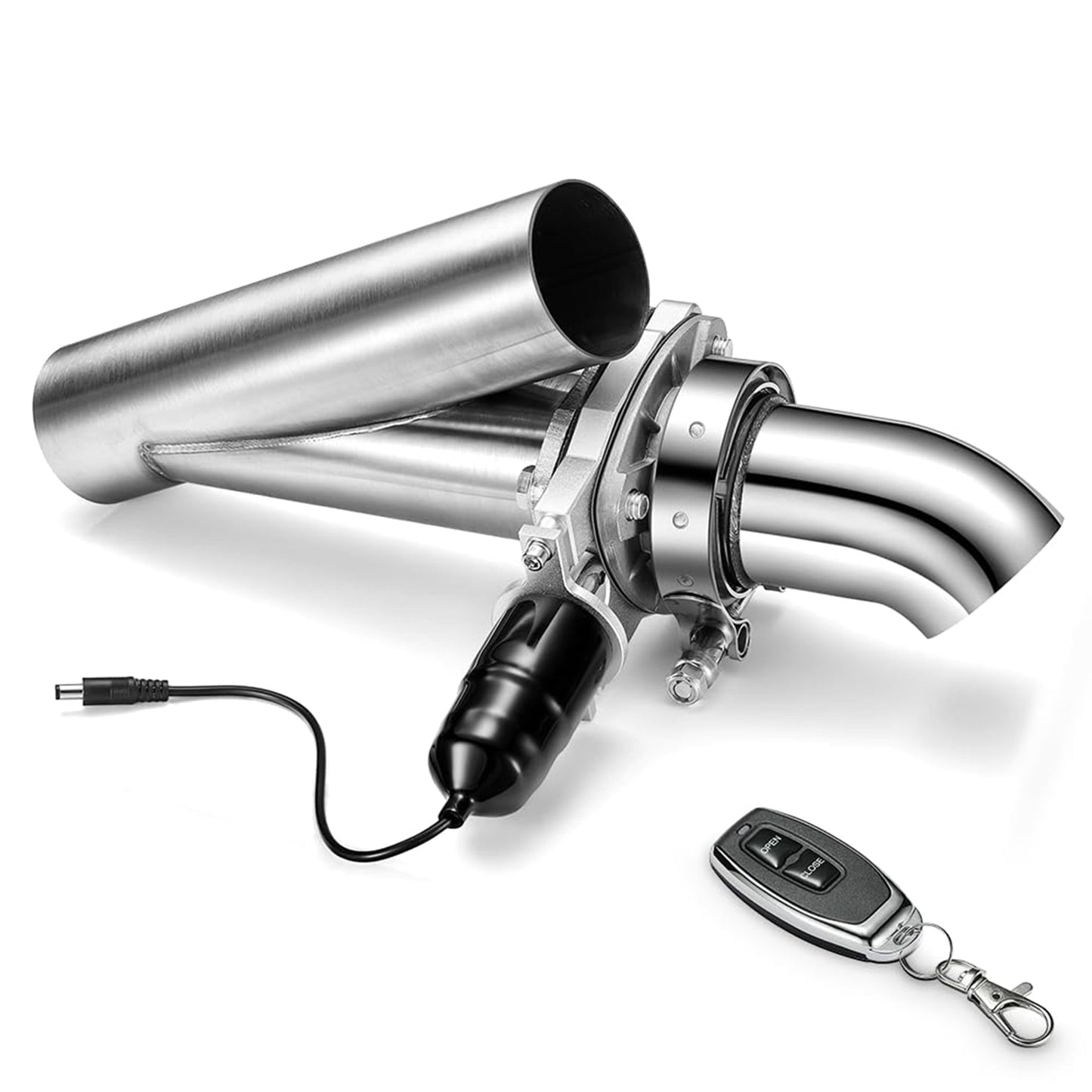 SPEEDWOW Electric Exhaust Cutout 2.25 Inch with Elbow Muffler Valvetronic Exhaust Valve Kit (1 Controller, 1 Valve)