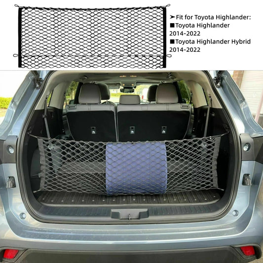 Filluck 2PCS Cargo Net for Pickup Truck Bed, 43.5" Mesh Trunk Organizer for Toyota Highlander 2014–2022, Nvelope Style Cargo Net for SUV, Compatible with Highlander