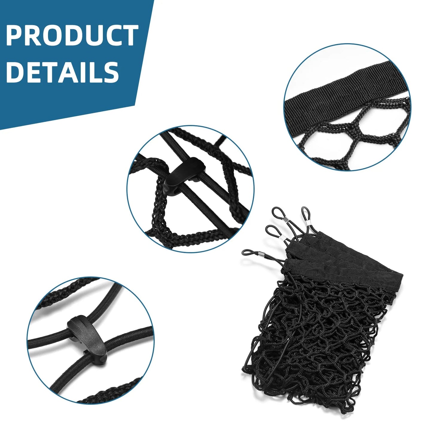 Filluck 2PCS Cargo Net for Pickup Truck Bed, 43.5" Mesh Trunk Organizer for Toyota Highlander 2014–2022, Nvelope Style Cargo Net for SUV, Compatible with Highlander